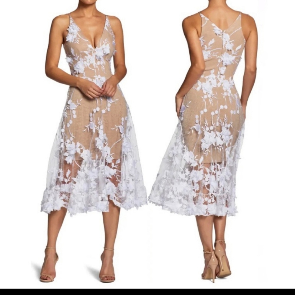 Dress The Population Audrey Floral Midi Dress. XL